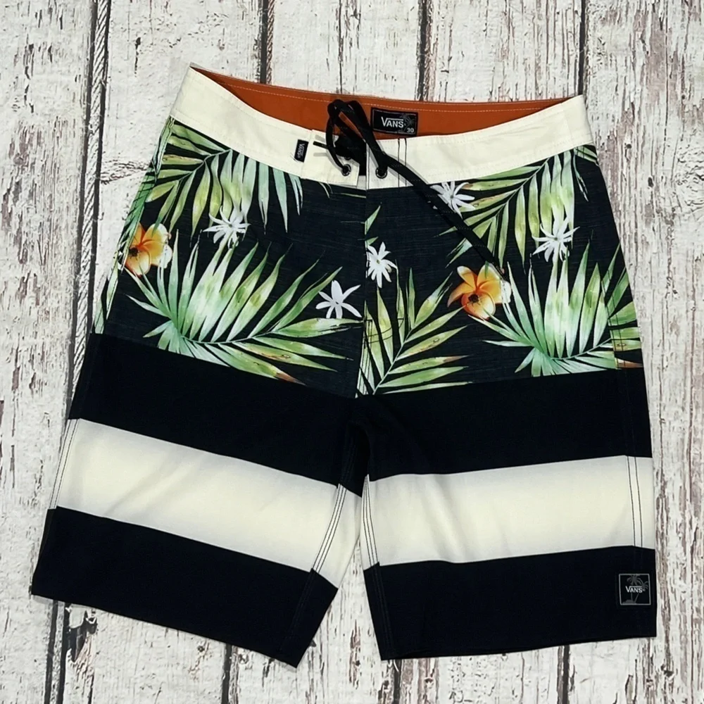 Vans Beach Summer Board Shorts Floral Bathing Suit Swim Trunks Men's Size 30